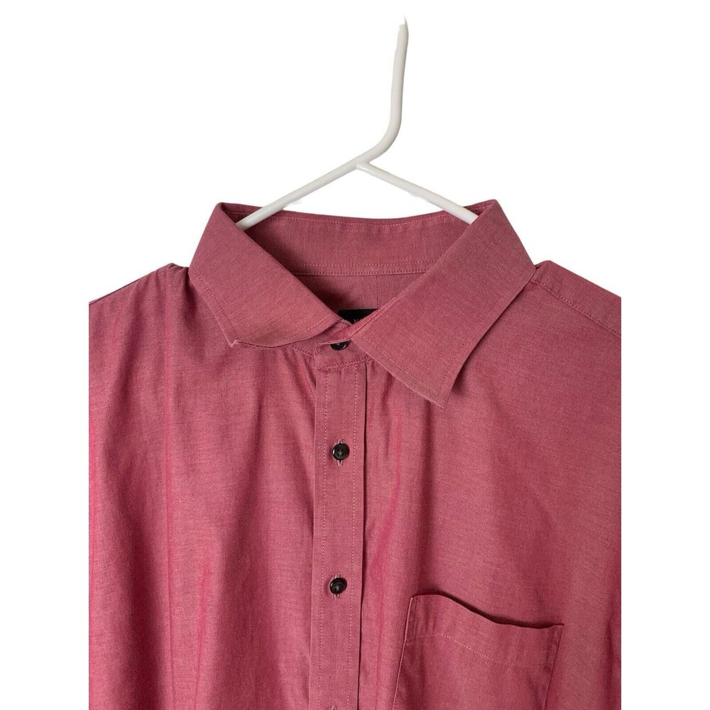 Nordstrom Men's Shop Button Down Shirt 17.5 35 Traditional Fit Non Iron Red - Picture 13 of 14